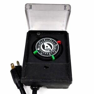Intermatic HB31R Outdoor Timer Raintight 24 Hour Mechanical Dial Black 15A 120V